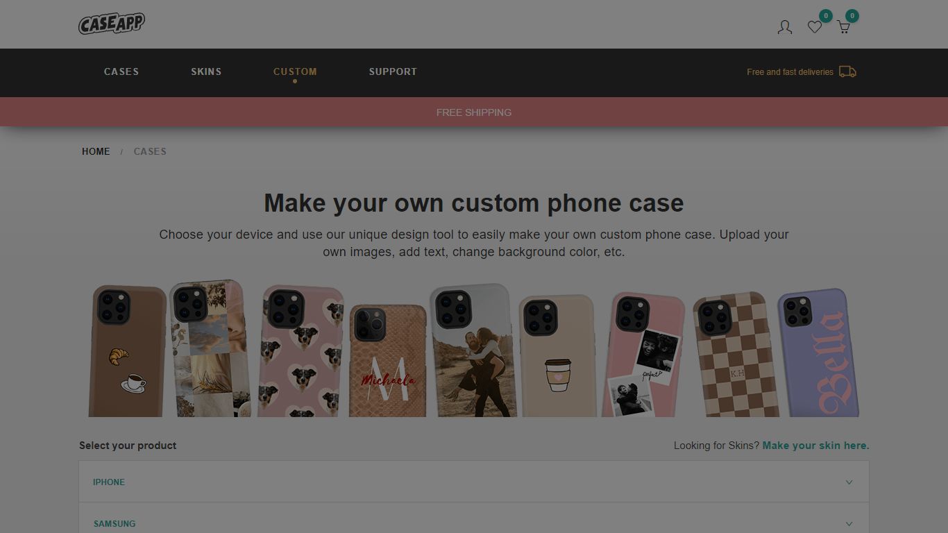 Make your own custom phone case - CaseApp